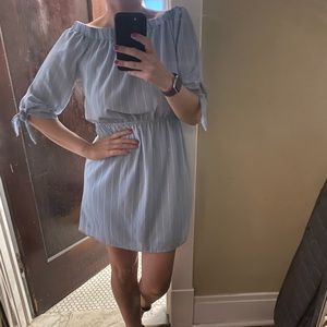 Boatneck vertical striped dress